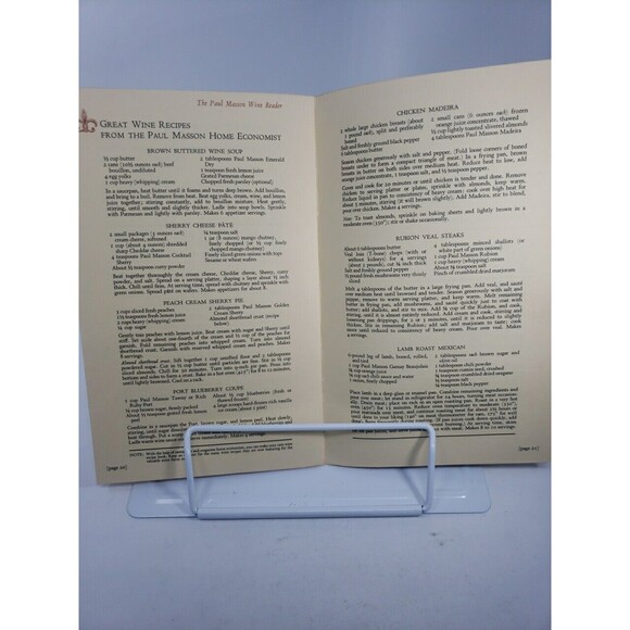 Ways With Wine The Paul Masson Wine Reader 1968 Drink Book Cook Book Booklet VTG - Picture 8 of 9